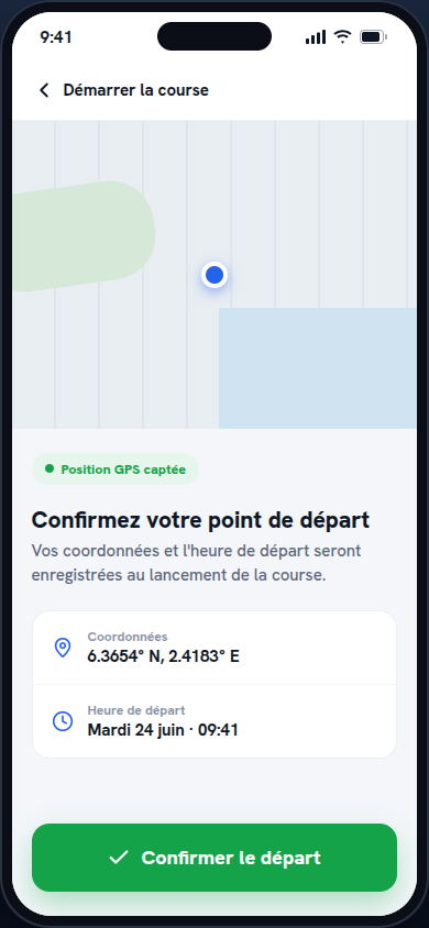 Démarrer une course